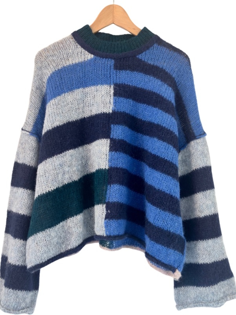 Free People Caravelli Splice Pullover in Ocean Combo Blue Size M - Picture 8 of 12